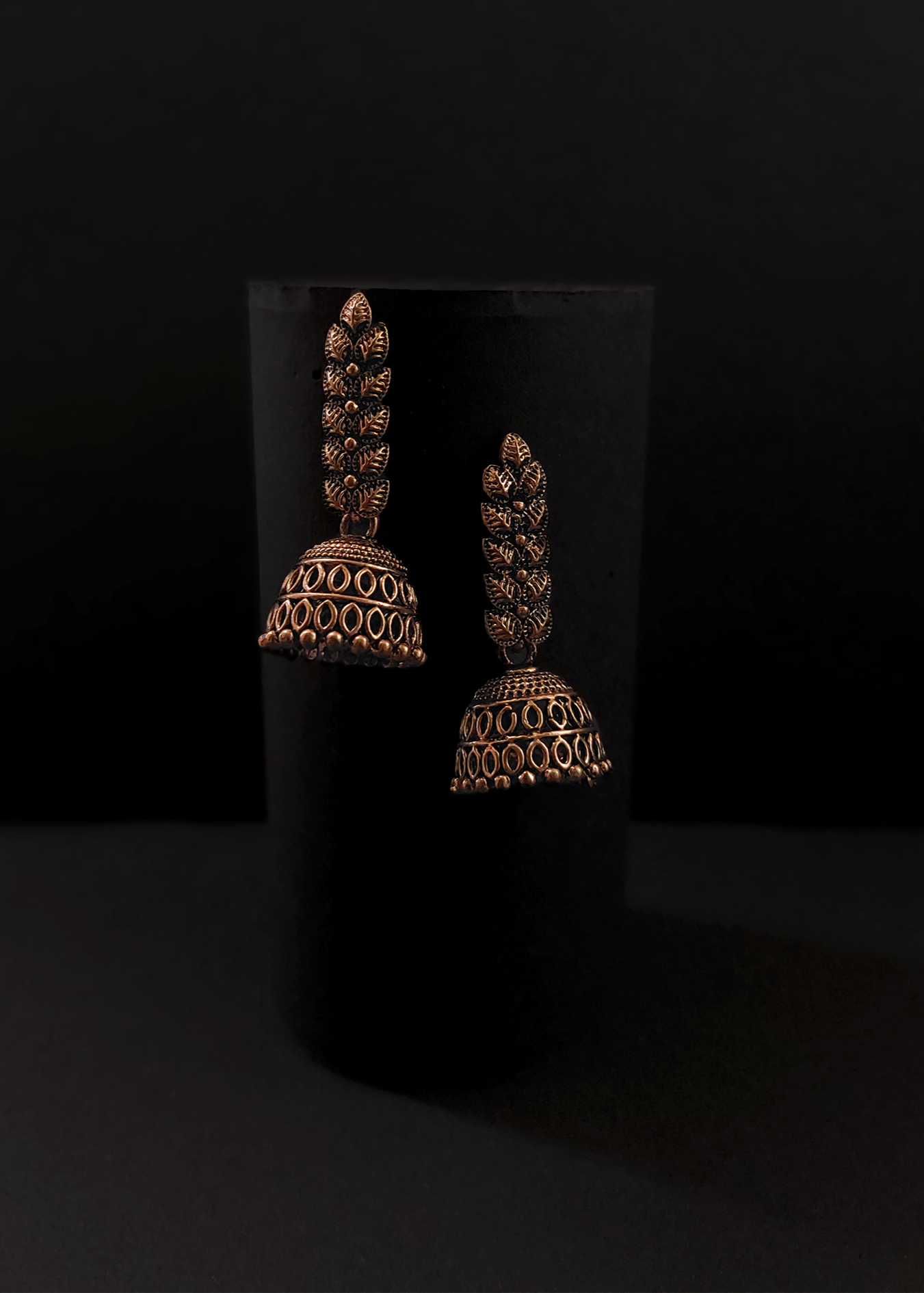 OXIDISED TRADITIONAL JHUMKA EARRINGS