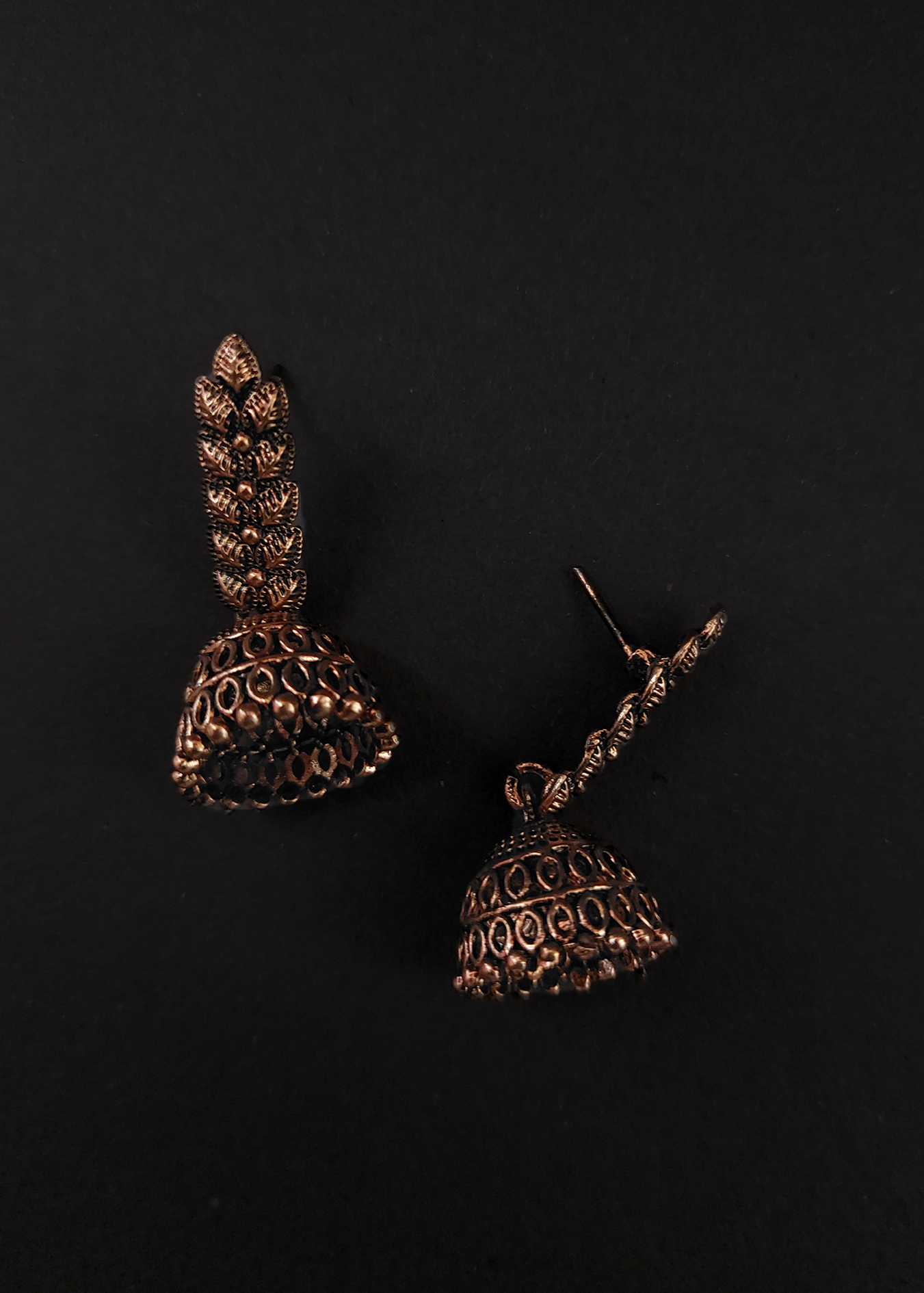 OXIDISED TRADITIONAL JHUMKA EARRINGS