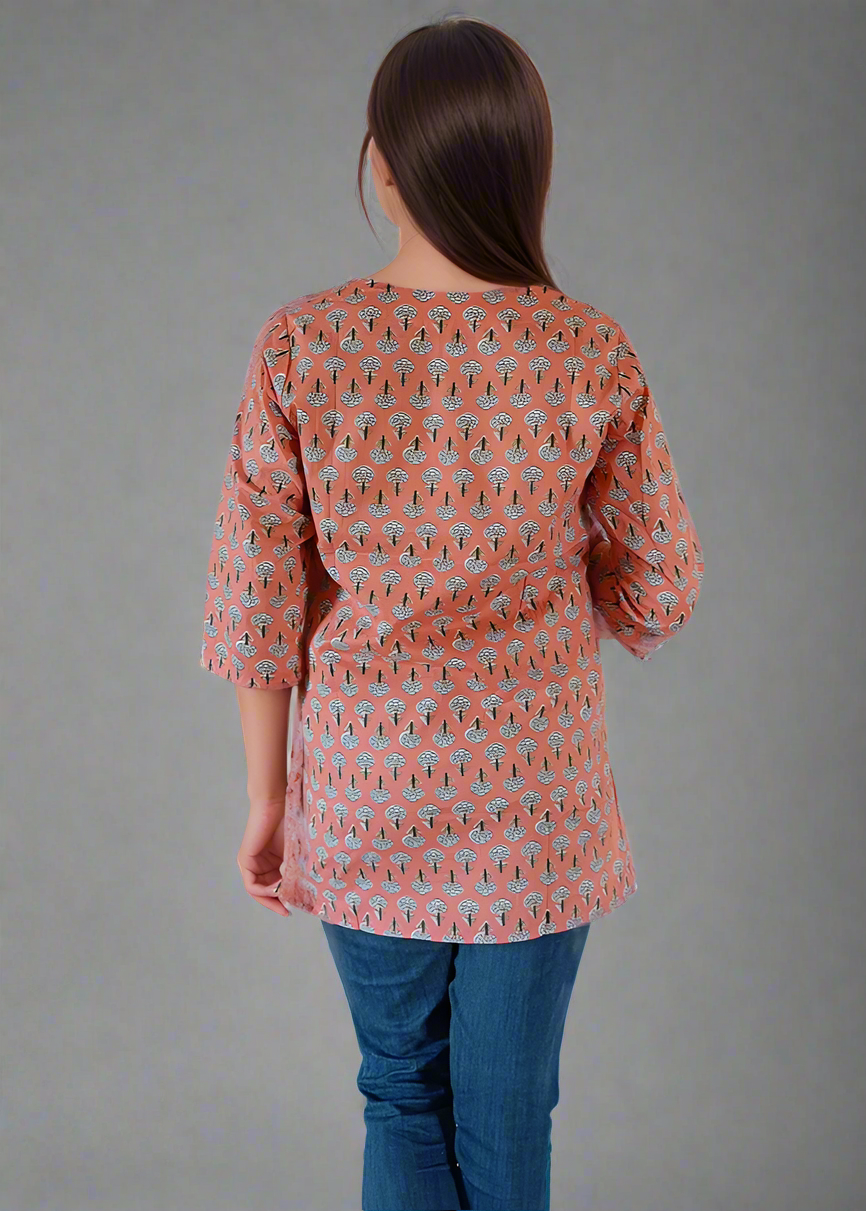TRENDY JAIPURI PURE COTTON TUNIC KURTI TOP