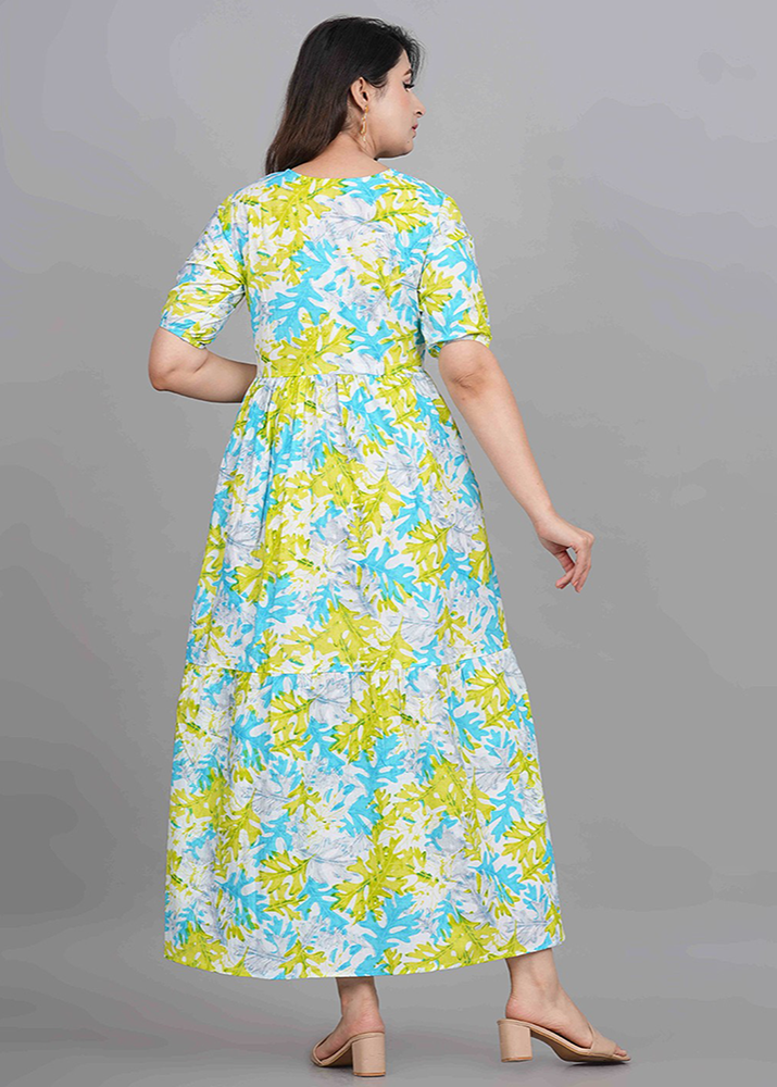 CELEBRATING MOTHERHOOD FULL LENGTH COTTON MATERNITY NURSING DRESS