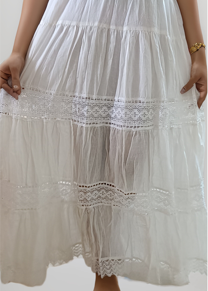 EVERYGREEN DYEABLE COTTON LACE SKIRT