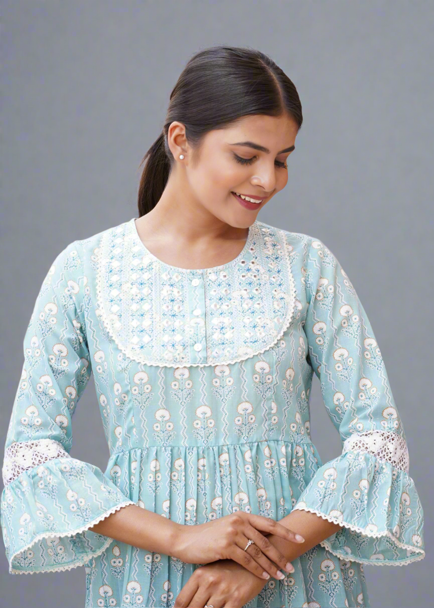 BREEZY ELEGANCE IN EVERY STITCH COTTON SHORT DRESS