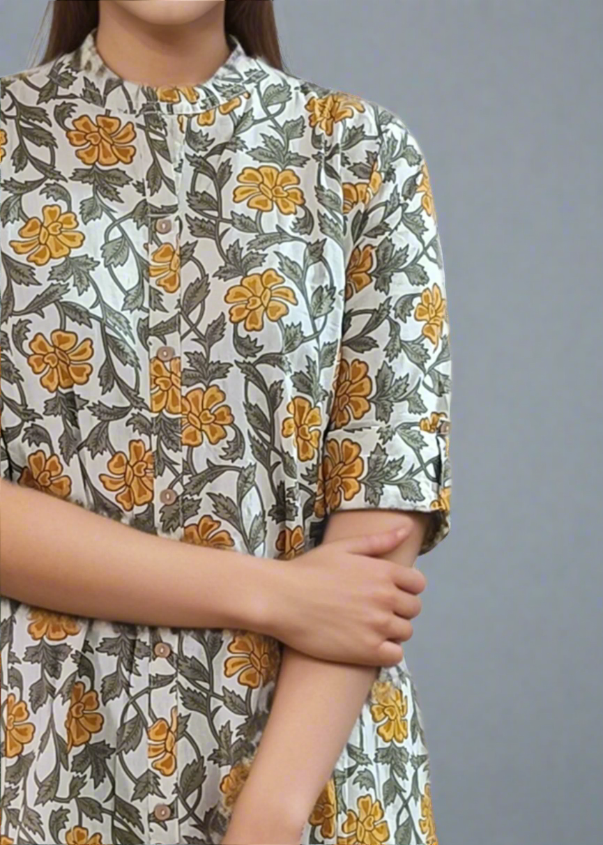 FLORAL ETHNIC ALL DAY A-LINE KURTI