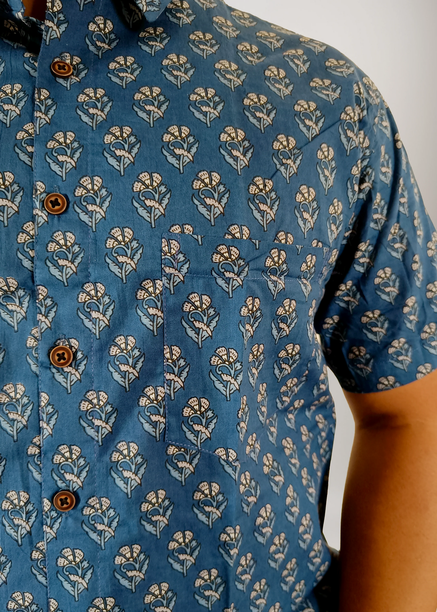 CLASSIC HANDBLOCK PRINTED MEN’S COTTON SHIRT