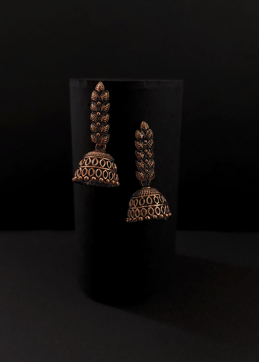 OXIDISED TRADITIONAL JHUMKA EARRINGS