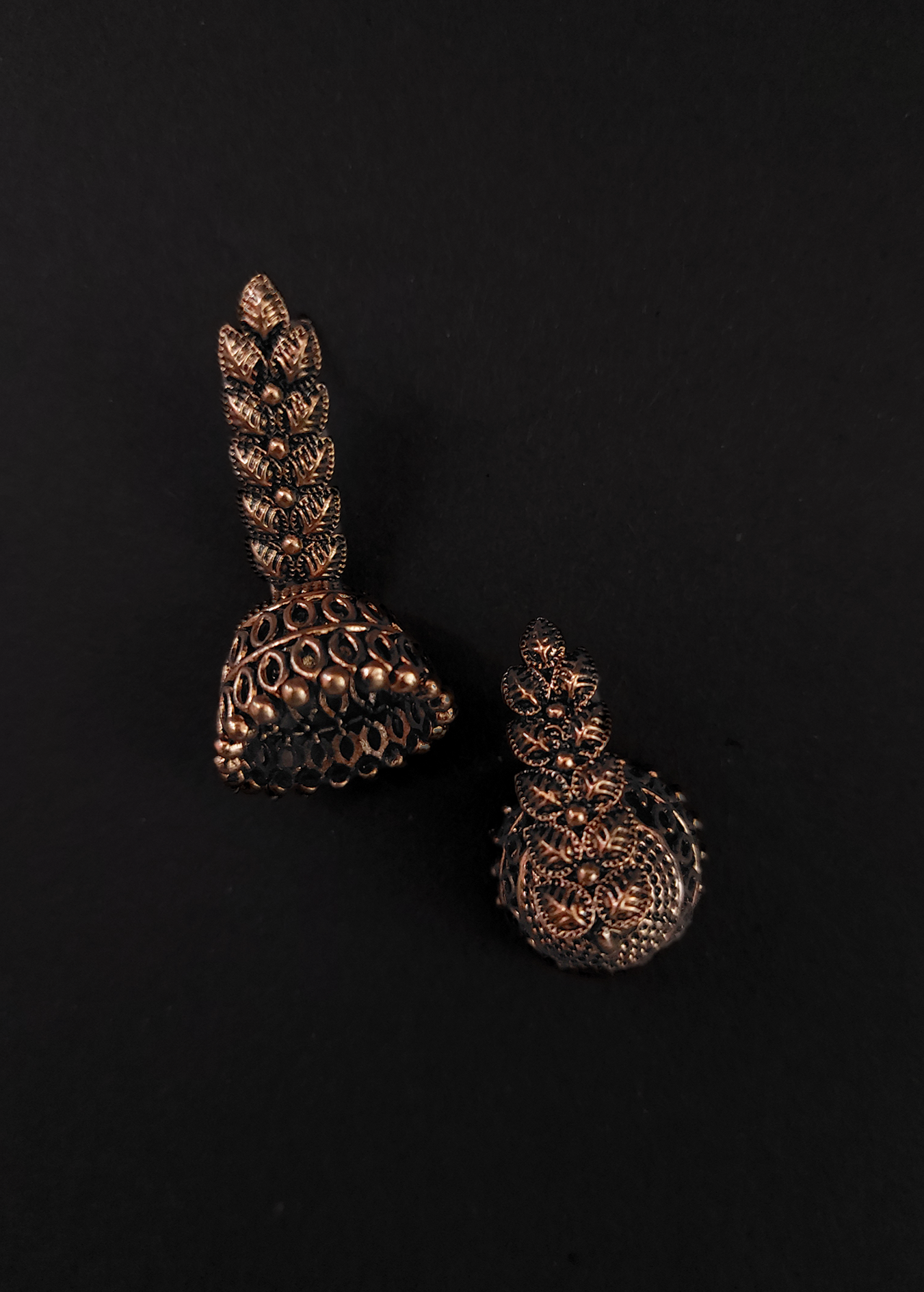OXIDISED TRADITIONAL JHUMKA EARRINGS