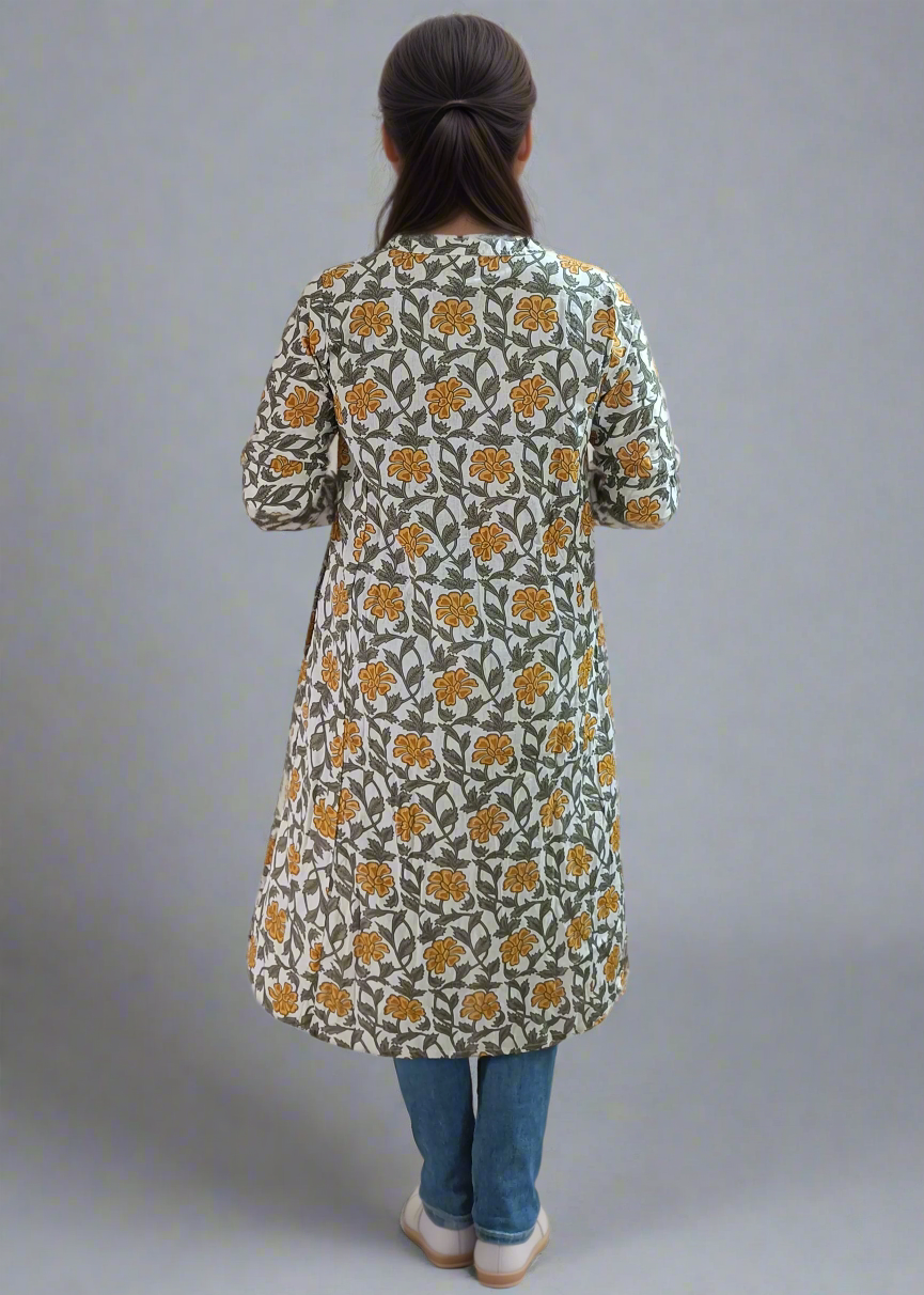 FLORAL ETHNIC ALL DAY A-LINE KURTI