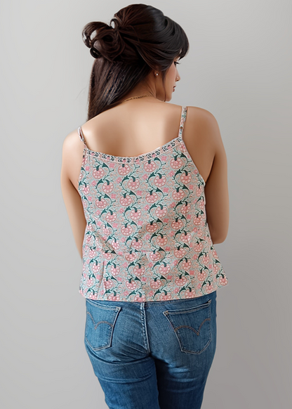 BOHO CHIC HAND BLOCK PRINT COTTON CAMISOLE