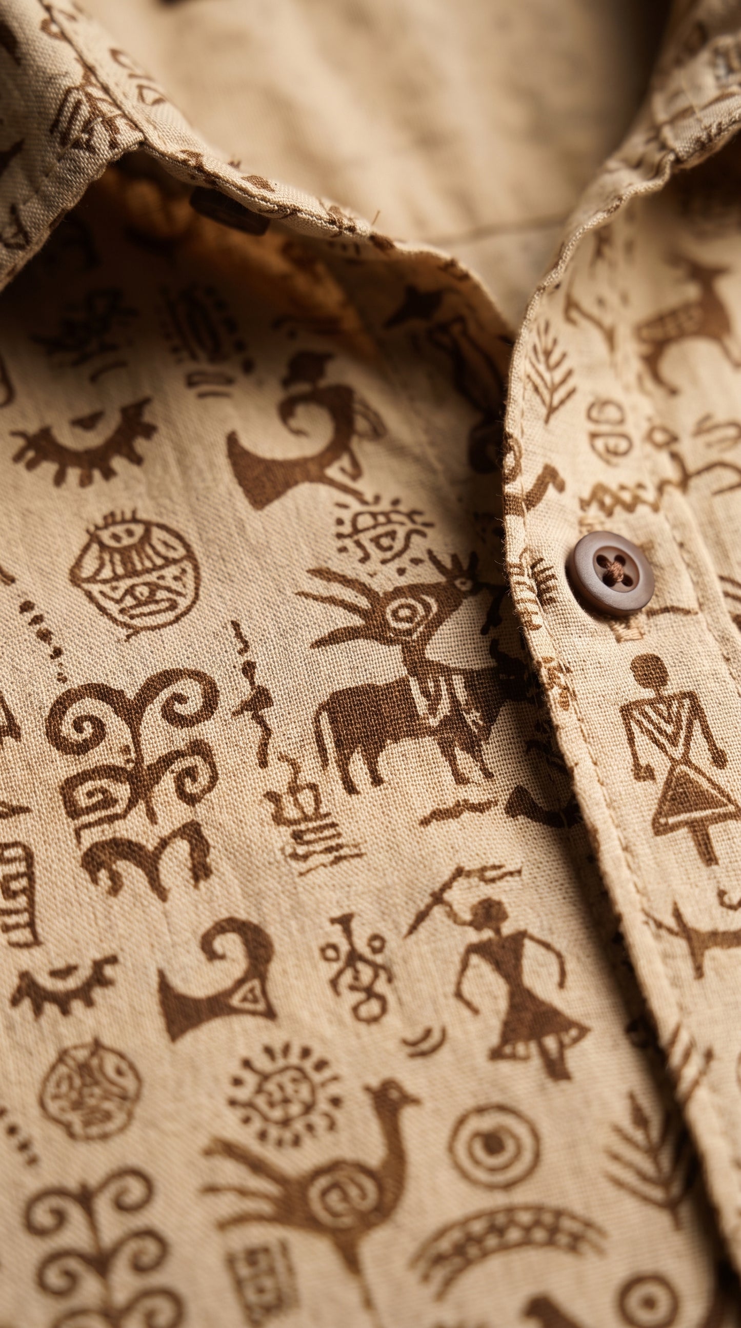 ETHNIC WARLI PRINT MEN’S COTTON SHIRT