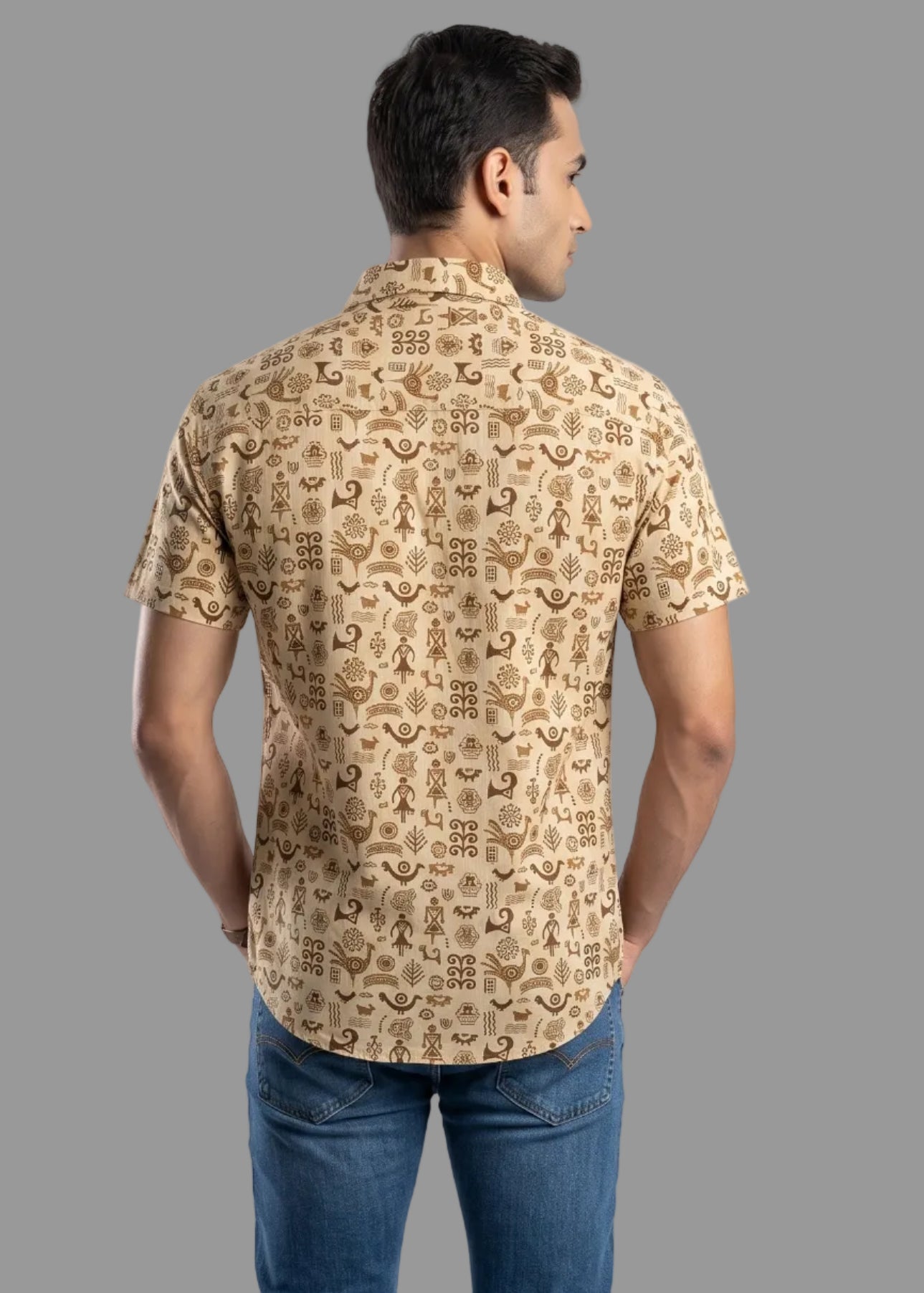 ETHNIC WARLI PRINT MEN’S COTTON SHIRT