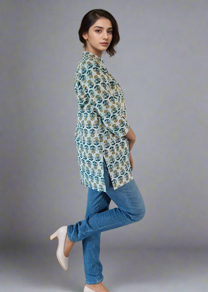 TIMELESSLY ELEGANT COTTON SHORT KURTI TUNIC TOP